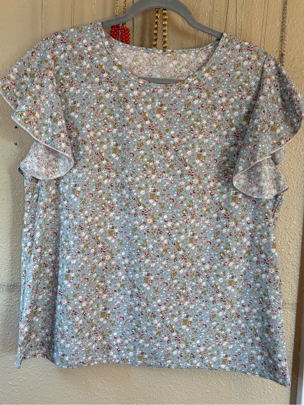 Floral Flutter Sleeve Top